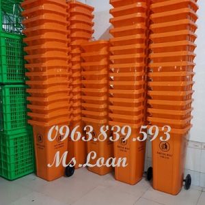 Thùng rác 120 lit nhựa HDPE, thùng rác công công rẻ