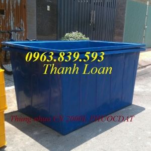 Thùng nhựa 2000L chữ nhật kích thước 1m8 x 1m4 x 1 mm